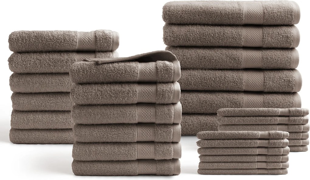 Handdoeken 30 delig set – Hotel Collectie - nougat