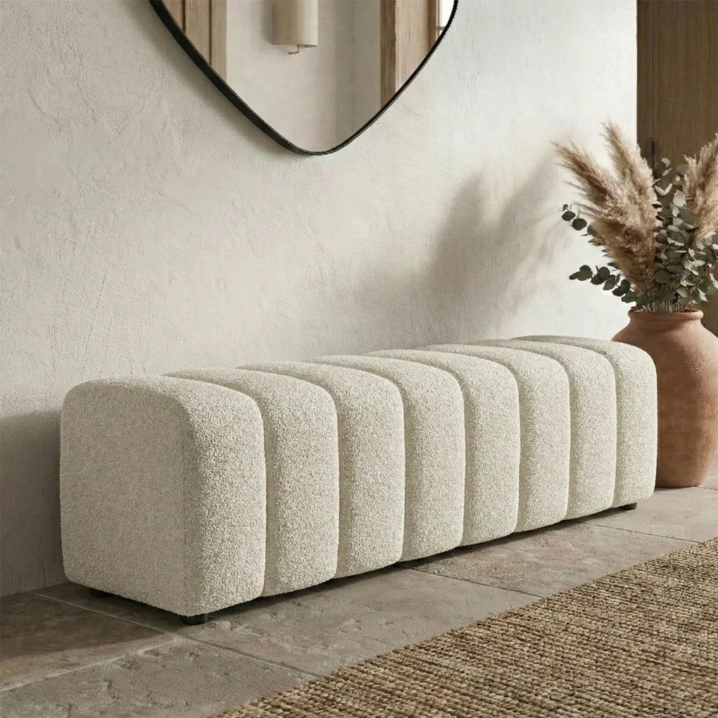 Bankje 160 Cm Naturel Stof