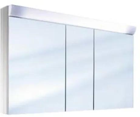 Schneider WangaLine WLS 120 2 FL spiegelkast met 3 deuren met TL verlichting 130x78cm aluminium 150.130
