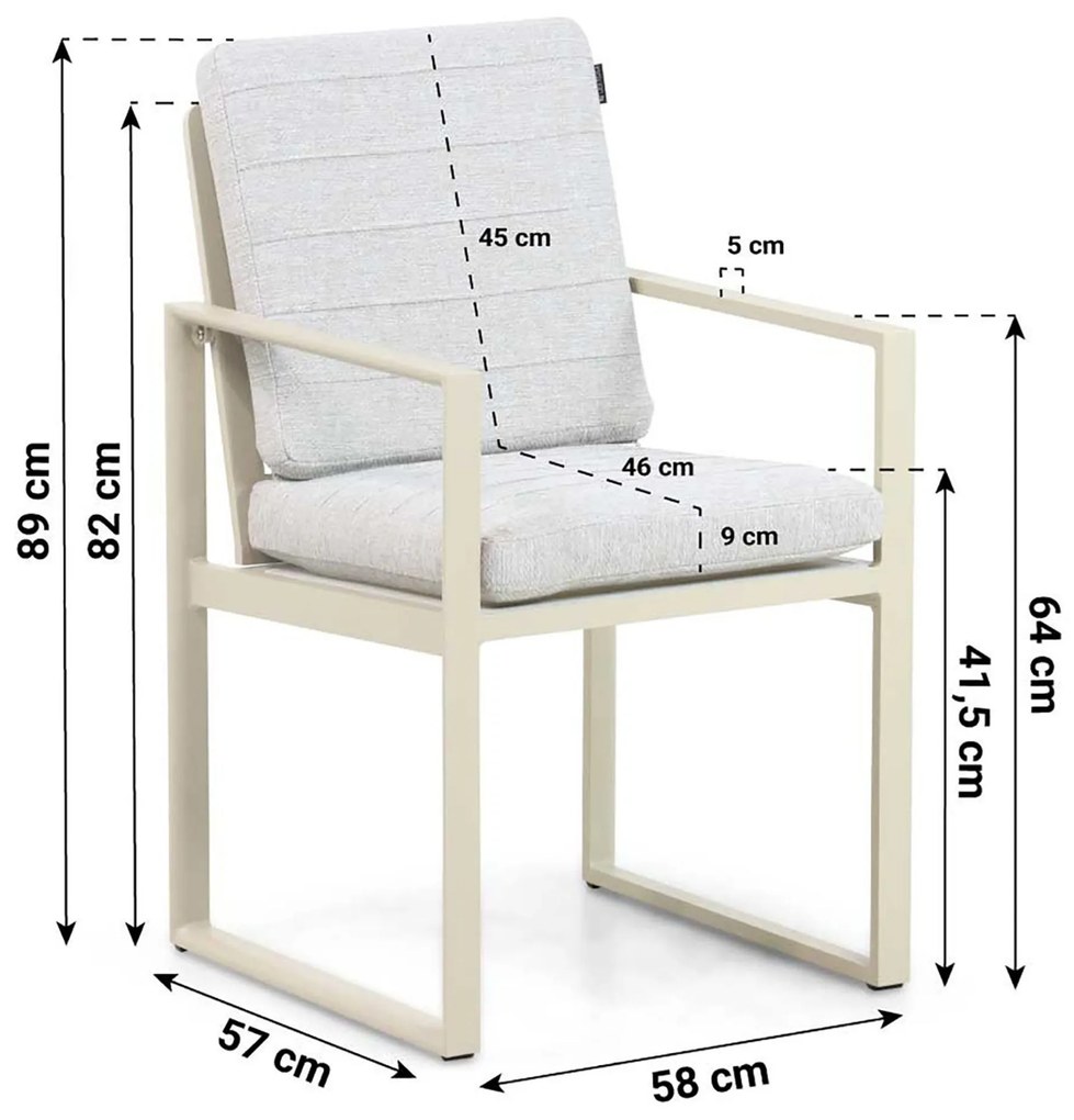 Tuinstoel Aluminium Taupe-naturel-bruin Lifestyle Garden Furniture Nuno