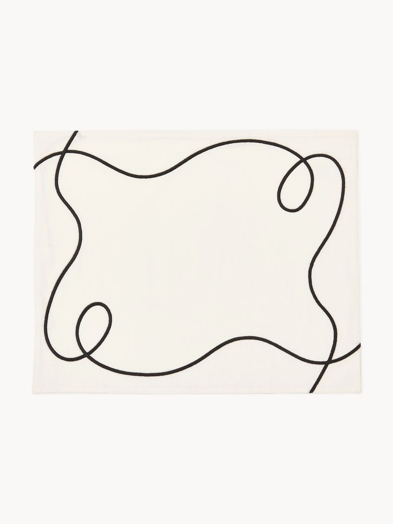 Placemats Sue met abstracte borduurwerk, 2 stuks