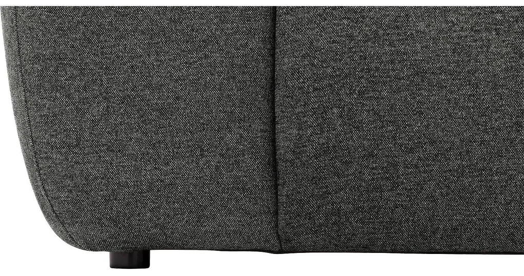 Goossens Excellent Bank Kubus - 30 X 30 Cm Stiksel zwart, stof, 1,5-zits, modern design met chaise longue rechts