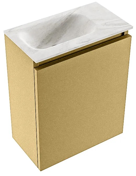 Mondiaz Ture DLux toiletmeubel 40cm oro met wastafel ostra links met kraangat