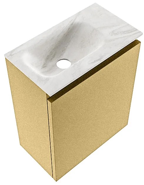 Mondiaz Ture DLux toiletmeubel 40cm oro met wastafel ostra links met kraangat