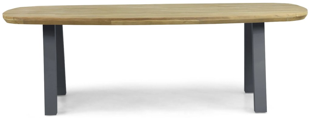 Dining Tuintafel rechthoekig 240 x 100 cm Aluminium/Teak Grijs Falcon/Glasgow