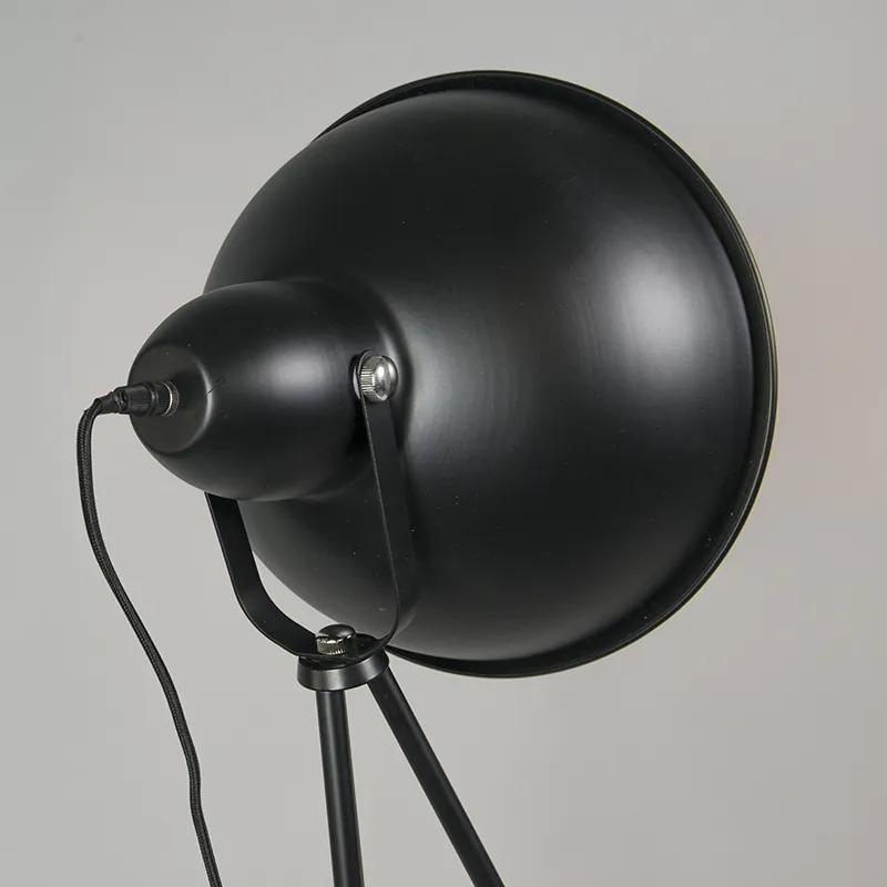 Industriële vloerlamp tripod zwart met goud - Magna Basic 25 Modern E27 rond Binnenverlichting Lamp