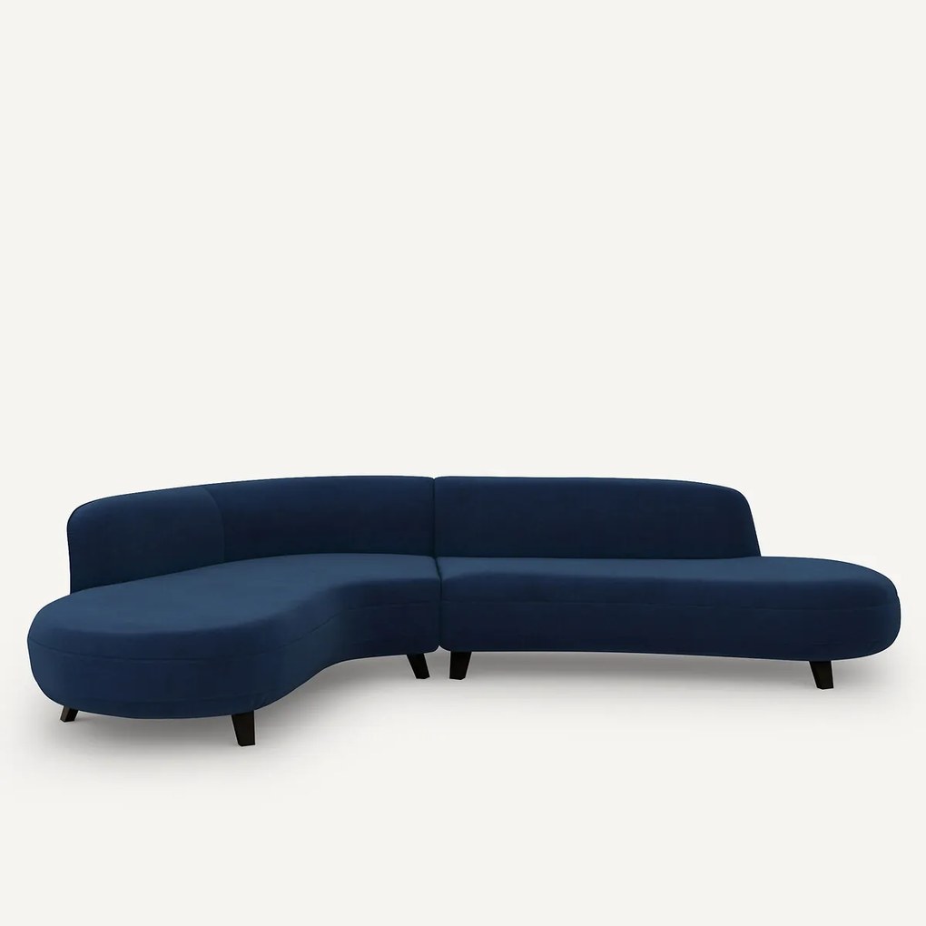 Fluwelen hoekbank, Rosebury, ontwerp Emmanuel Gallina