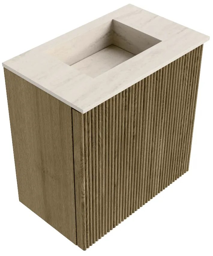 Mondiaz Joya DLux 40cm toiletmeubel dusk met wastafel faye midden zonder kraangat meli