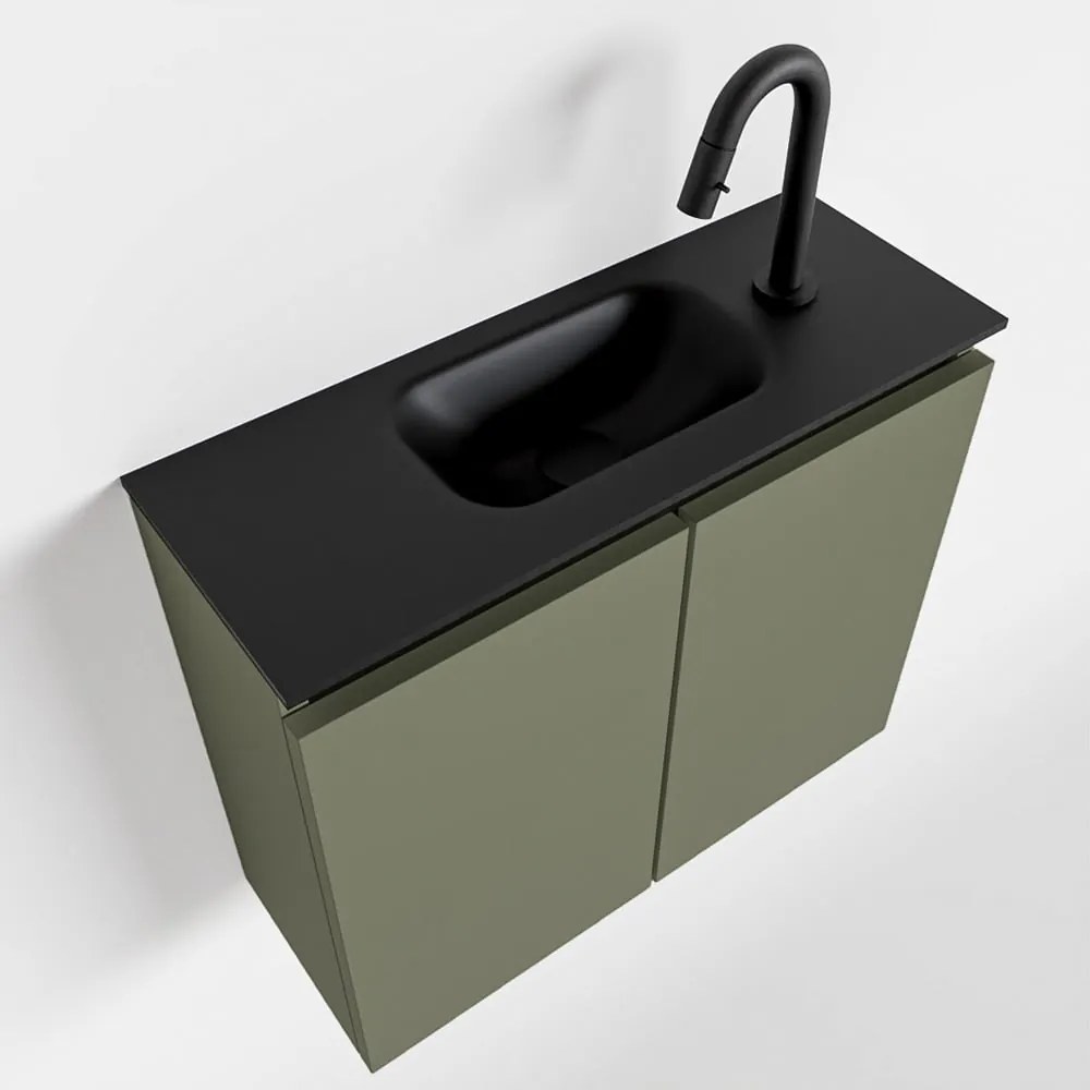 Mondiaz Ture 60cm toiletmeubel army met wastafel urban midden 1 kraangat