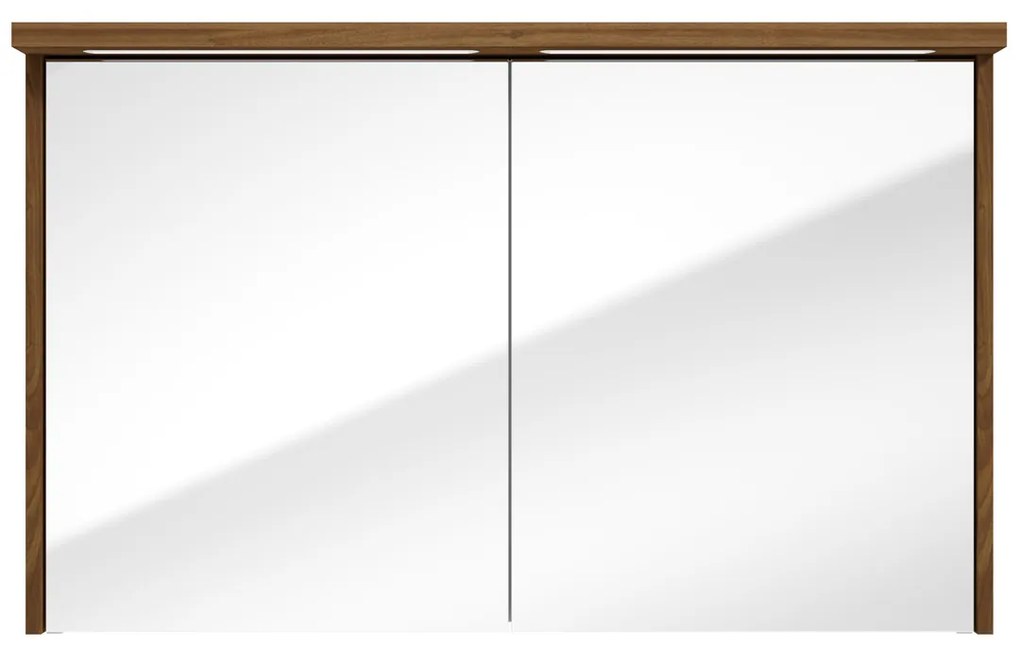 Fontana Grado spiegelkast met verlichting 100cm 2 deuren walnoot