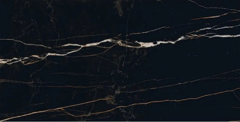 Mexen Flamingo Zwarte monster van geglazuurde gerectificeerde gres G1, vloer- en wandtegel, hoogglans - TL215-00-S