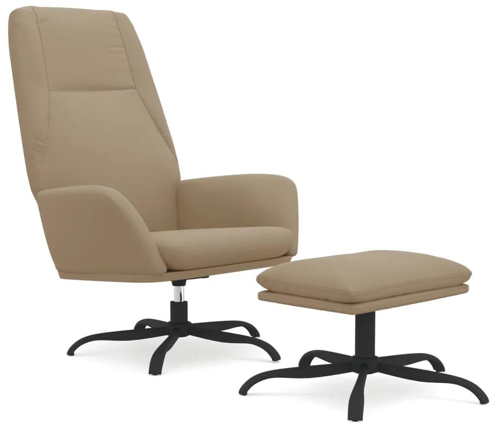 vidaXL Relaxstoel met voetenbank microvezelstof lichtgrijs