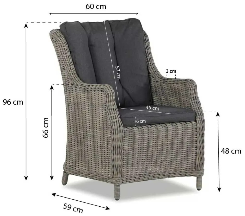 Tuinset 10 personen 400 cm Wicker Taupe Garden Collections Buckingham/Brighton