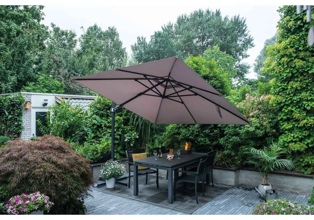 Garden Impressions Hawaii zweefparasol Lumen LED 300x300 cm - zand