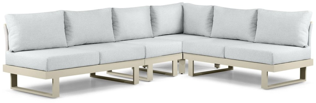 Hoek loungeset 6 personen Aluminium Taupe Lifestyle Garden Furniture Lorenzo