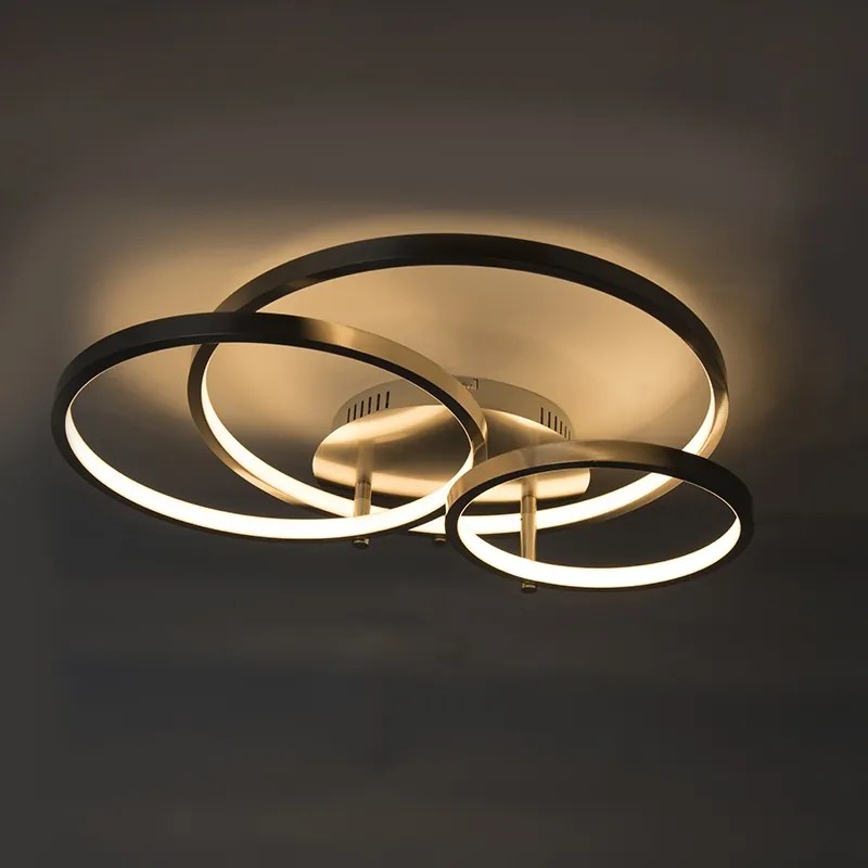Moderne plafondlamp staal incl. LED en dimmer- Rondas