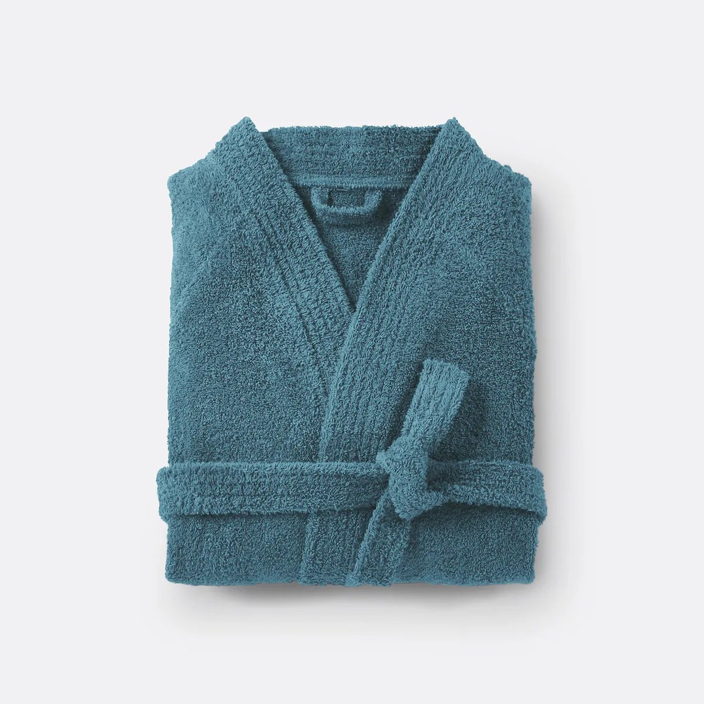 Badjas in badstof, kimono kraag, 450g/m², Haxel