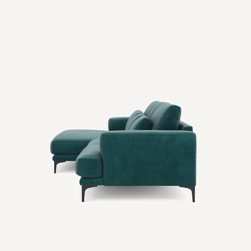 XL hoekbank links in fluweel, MARSILE