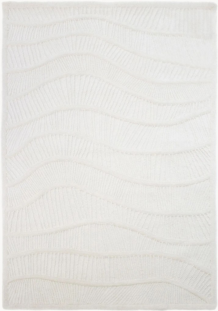 Handgetuft hoog-laag wollen vloerkleed Sculptured Wave