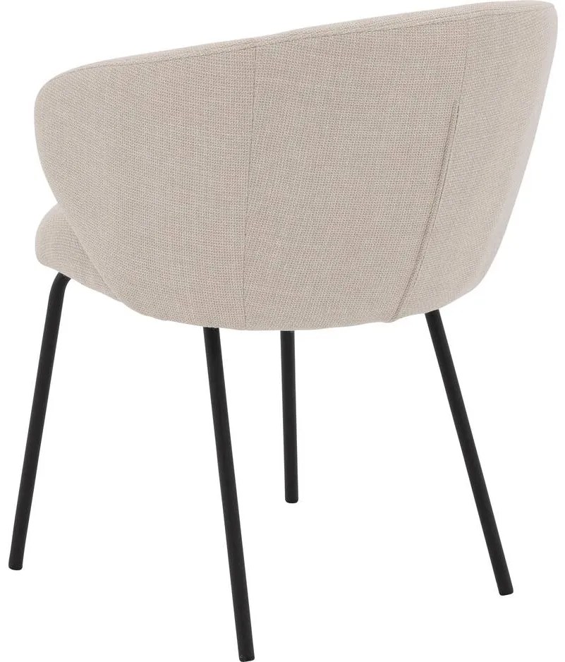 Goossens Stoel Noomi beige stof met armleuning,