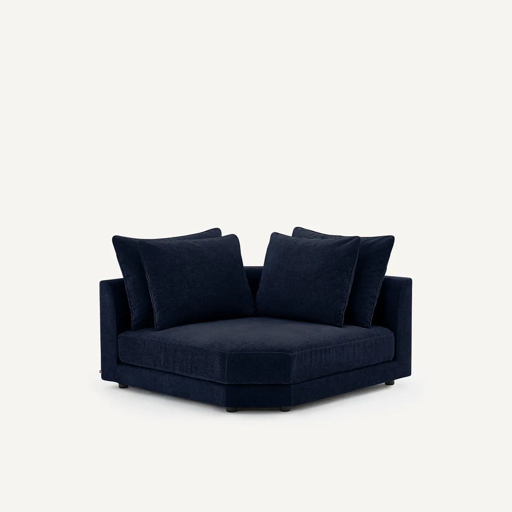 Modulair hoekbank in chenille fluweel, TIBERIO