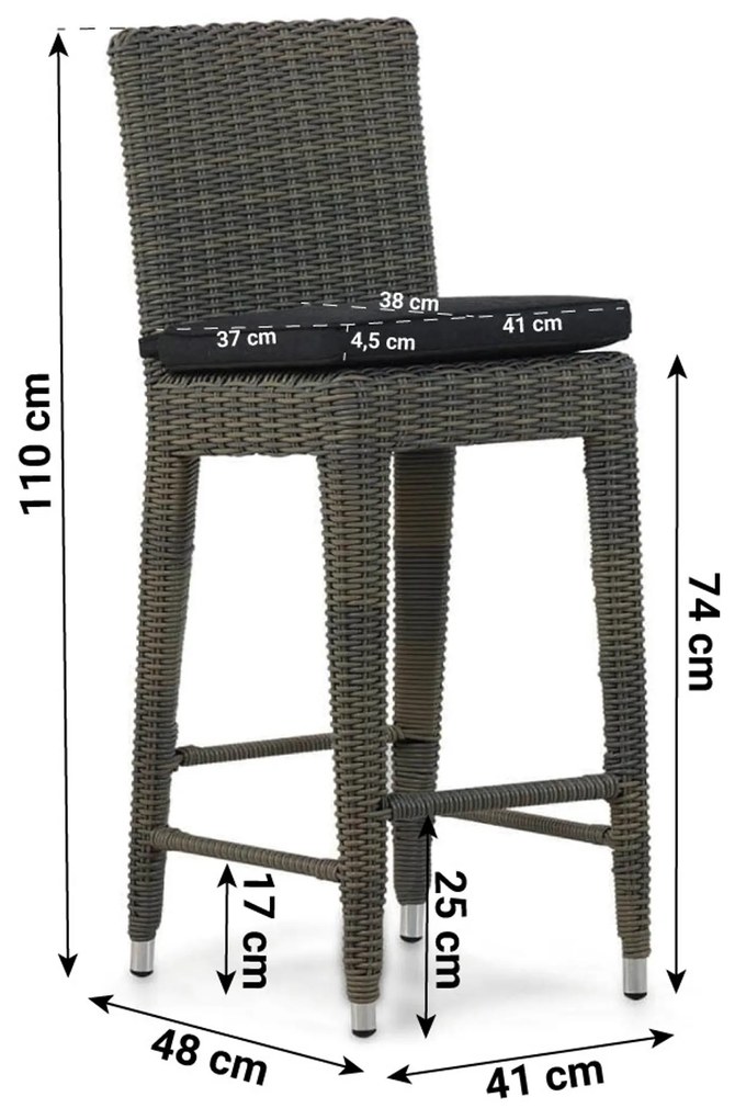 Garden Collections York Barchair Kubu Wicker Taupe