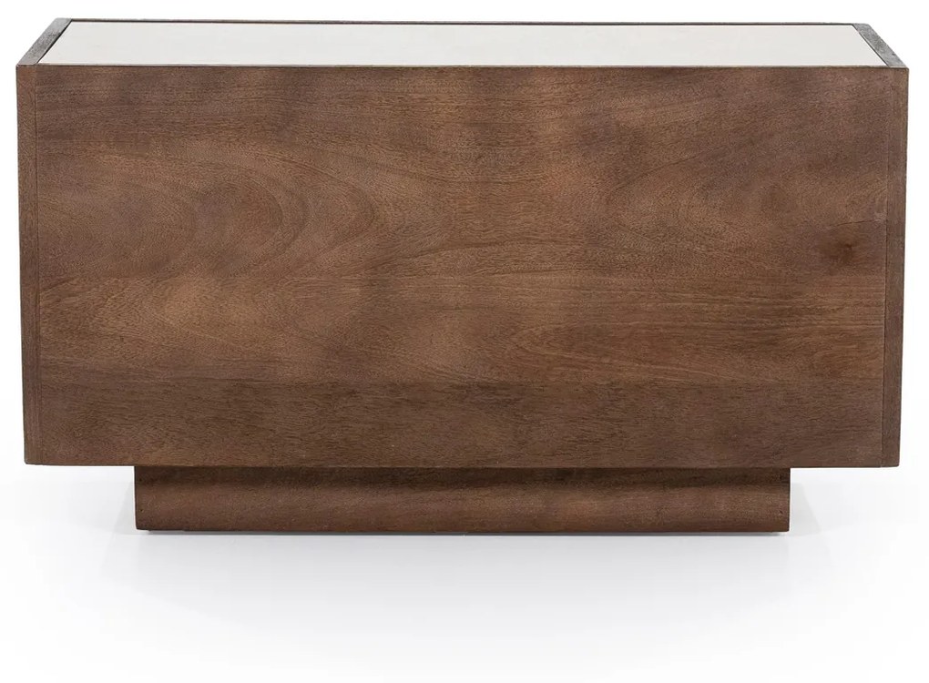 Eleonora Hazel Bijzettafel Donker Hout En Marmer - 35 X 79cm.