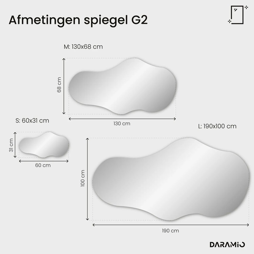 Wolkvormige spiegel met LED-verlichting G2