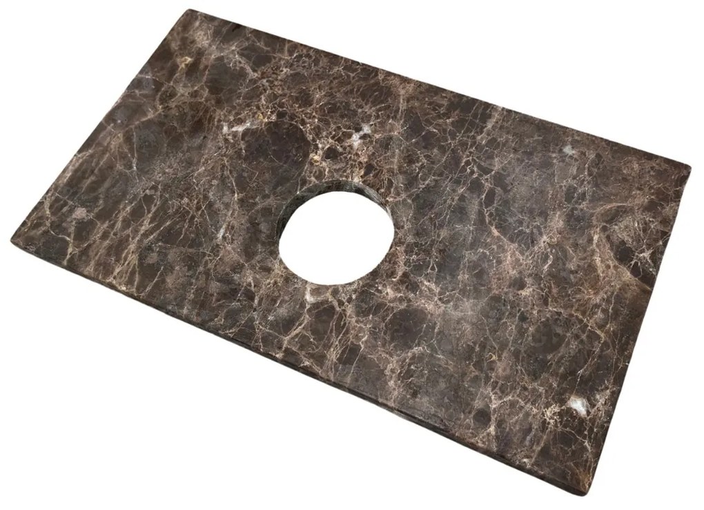 Fontana Dark Emperador Micro Marble toiletmeubel met ribbelfront 40cm wit mat