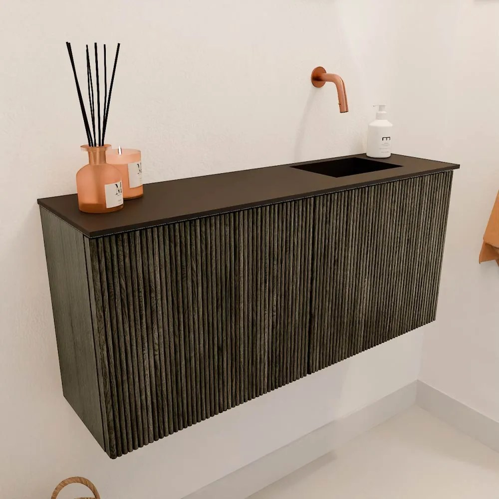 Mondiaz Joya 90cm toiletmeubel shadow met wastafel faye rechts zonder kraangat urban