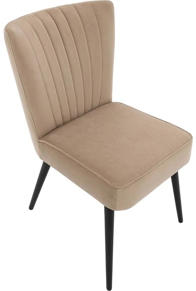 Goossens Eetkamerstoel Rob bruin velvet stof leuning, urban industrieel