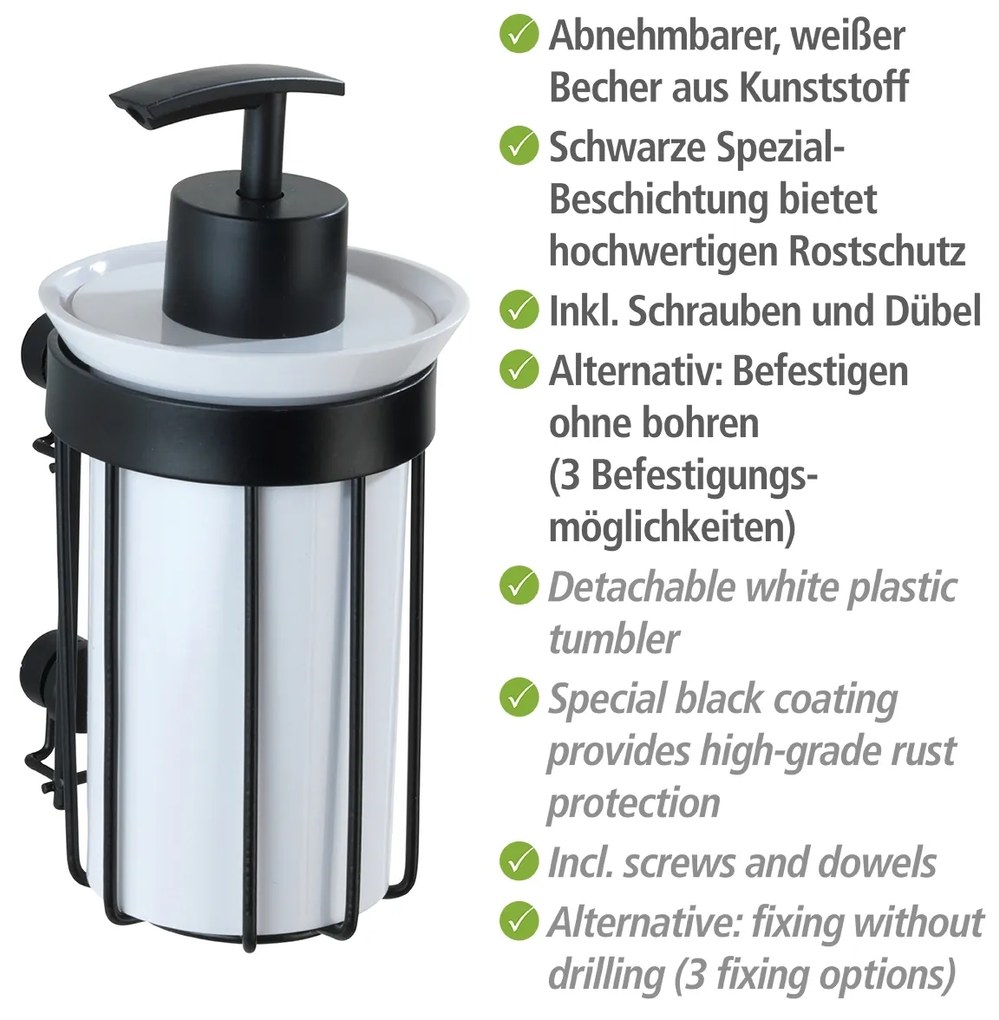 Wenko Classic Plus zeepdispenser zwart