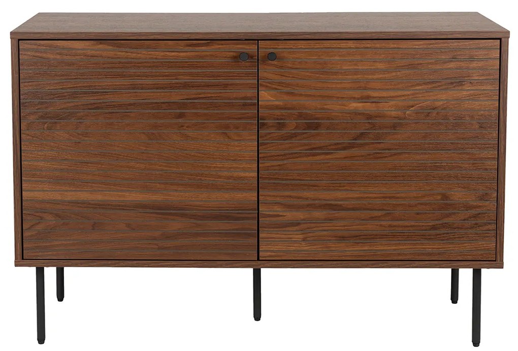 Walnoot Dressoir Met Strepen - 120x40x74cm.