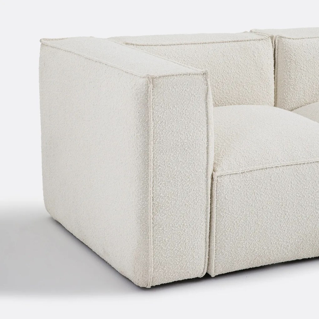 Modulaire bank, 3 zit, in bouclé stof, Seven