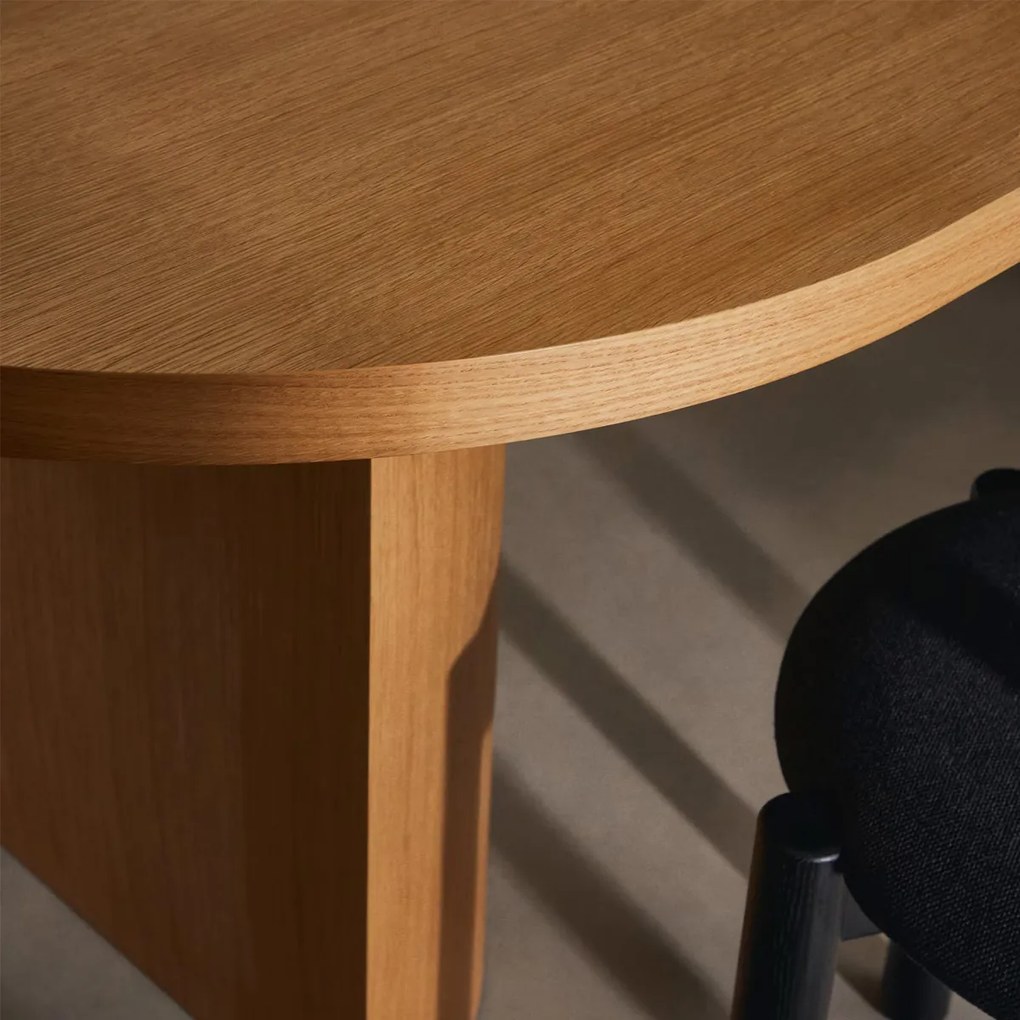 Kave Home Nealy Ovale Eettafel Eikenfineer 200 X 100 Cm - 200 X 100cm.