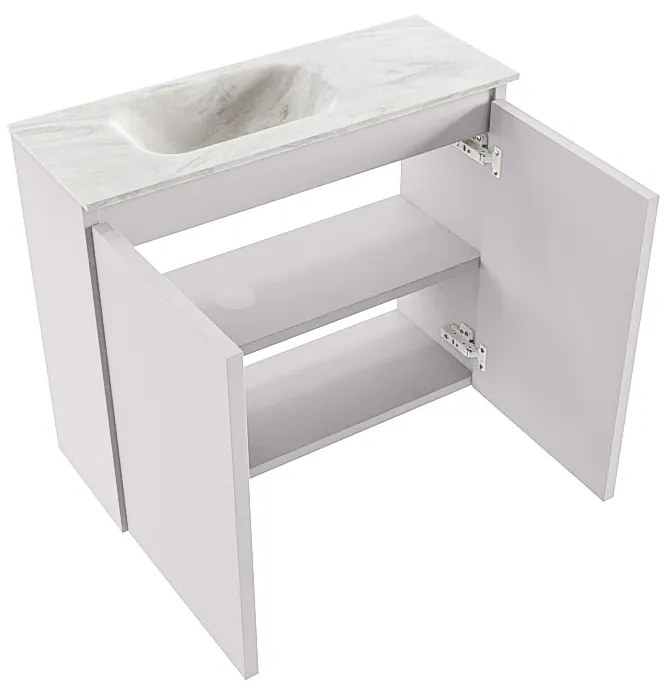 Mondiaz Ture DLux toiletmeubel 60cm cale met wastafel ostra links met kraangat