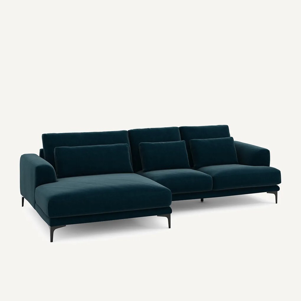 XL hoekbank links in fluweel, MARSILE