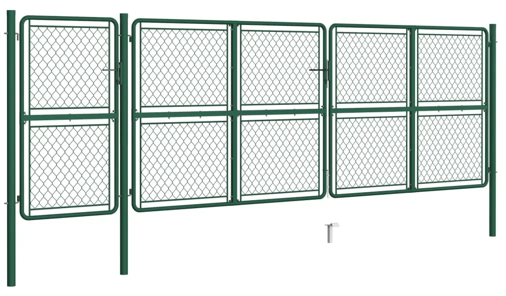 vidaXL Poort 150x495 cm staal groen