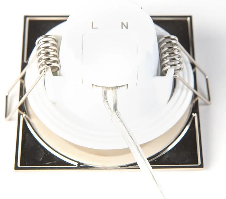 Buitenlamp Set van 3 inbouwspots vierkant staal incl. LED IP65 - Simply Modern IP65 Buitenverlichting Lamp