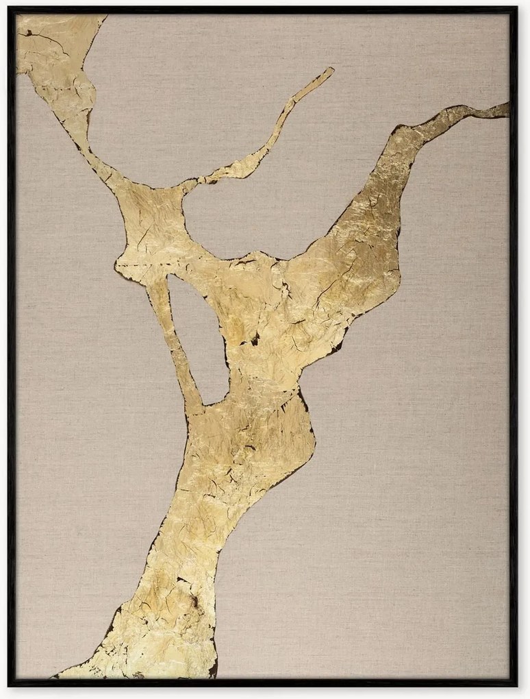 Handbeschilderd ingelijst canvasdoek Wild Horizon Gold