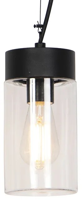 Moderne hanglamp zwart met glas IP44 - Jarra