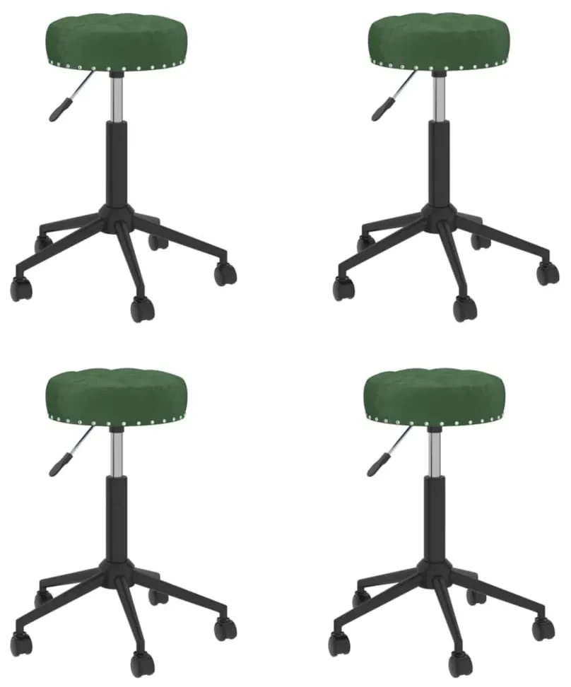 vidaXL Eetkamerstoelen draaibaar 4 st fluweel donkergroen