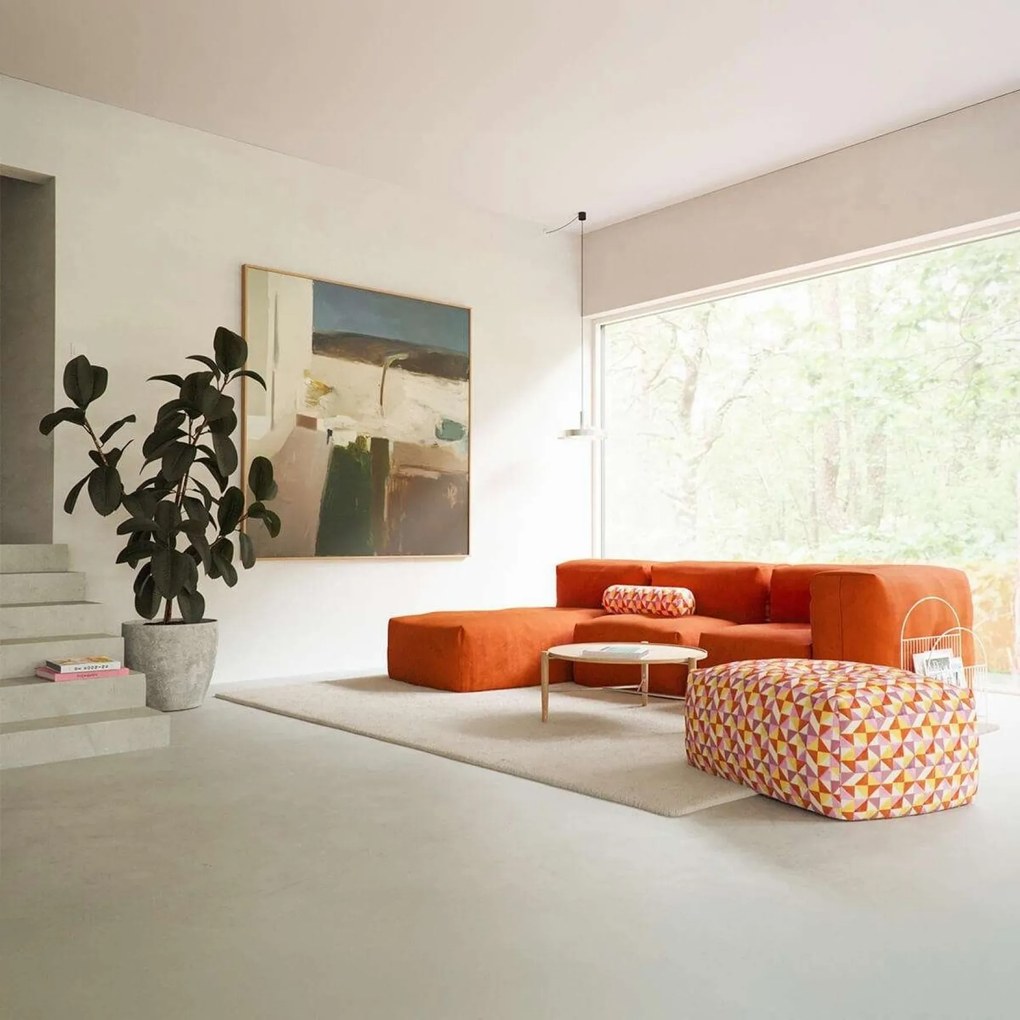 Soft Zitzak Indoor Lounger - Orange Jaquard