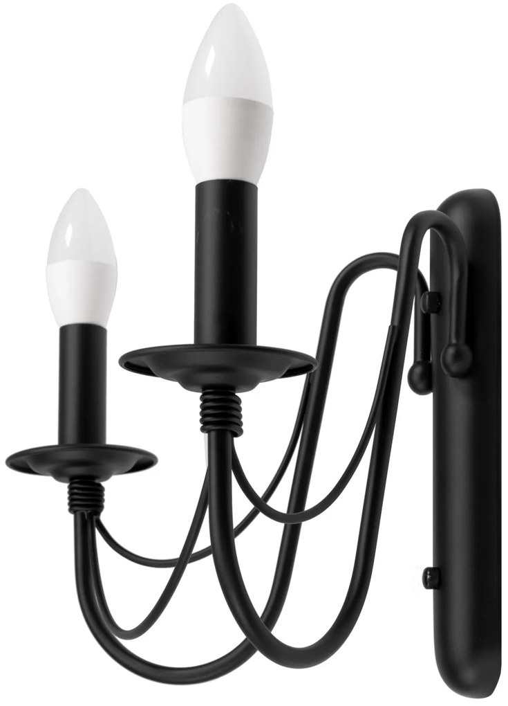 Wandlamp Rustiek Klassiek Zwart APP646-2W