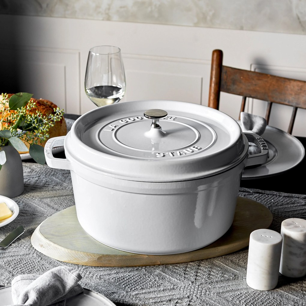 Staub La Cocotte Cocotte 28 cm / 6,75 l, Rond, Puur wit - La Cocotte - Staub