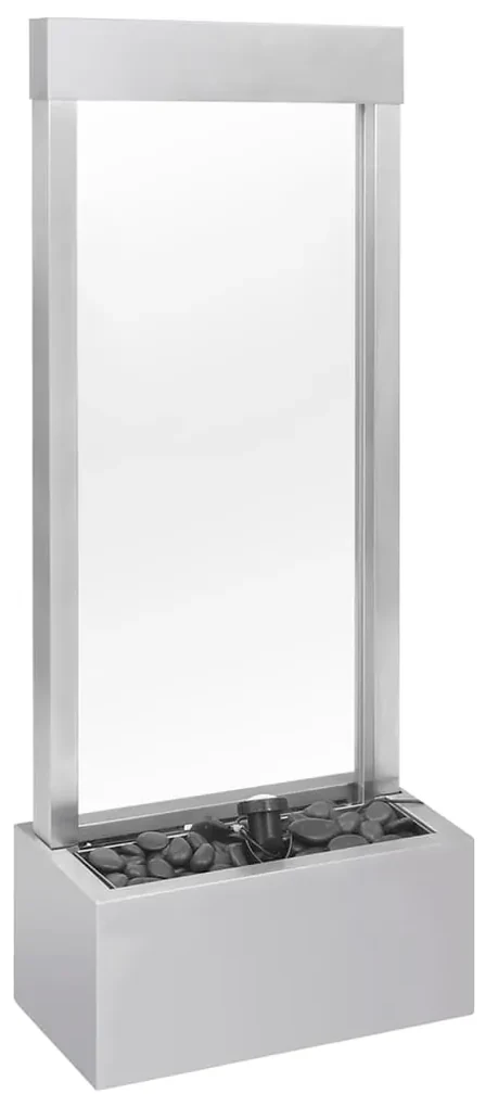 vidaXL Fontein 39x22x108,5 cm roestvrij staal zilverkleurig