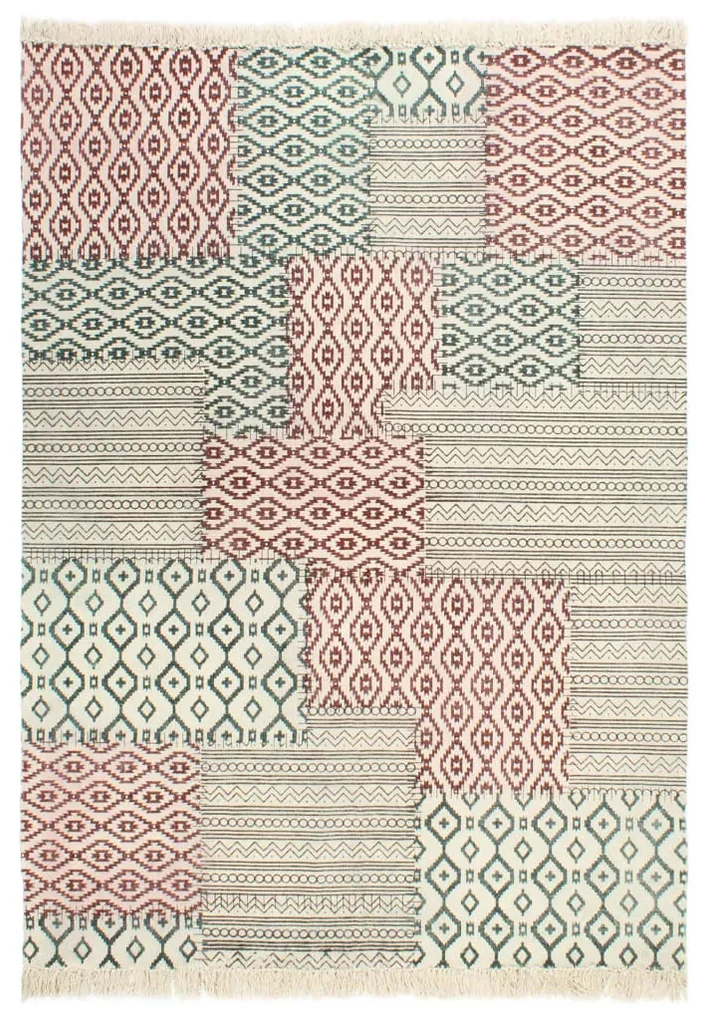 vidaXL Kelim vloerkleed handgeweven 160x230 cm katoen meerkleurig