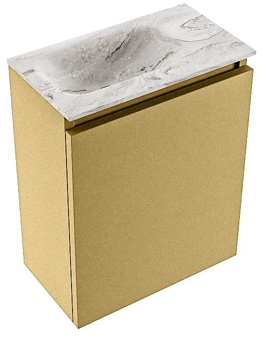 Mondiaz Ture DLux toiletmeubel 40cm oro met wastafel glace links met kraangat