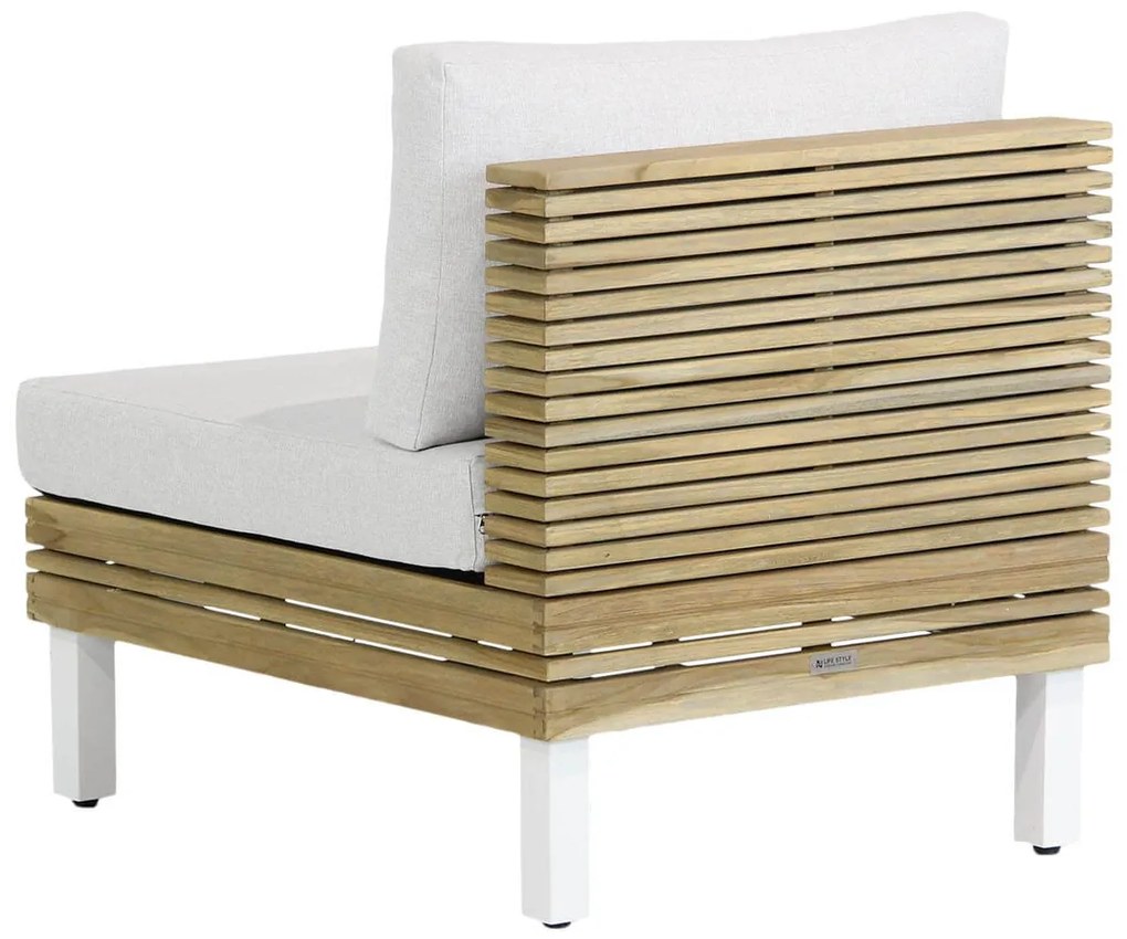 Hoek loungeset 6 personen Teak Old teak greywash  Lifestyle Garden Furniture Long Beach