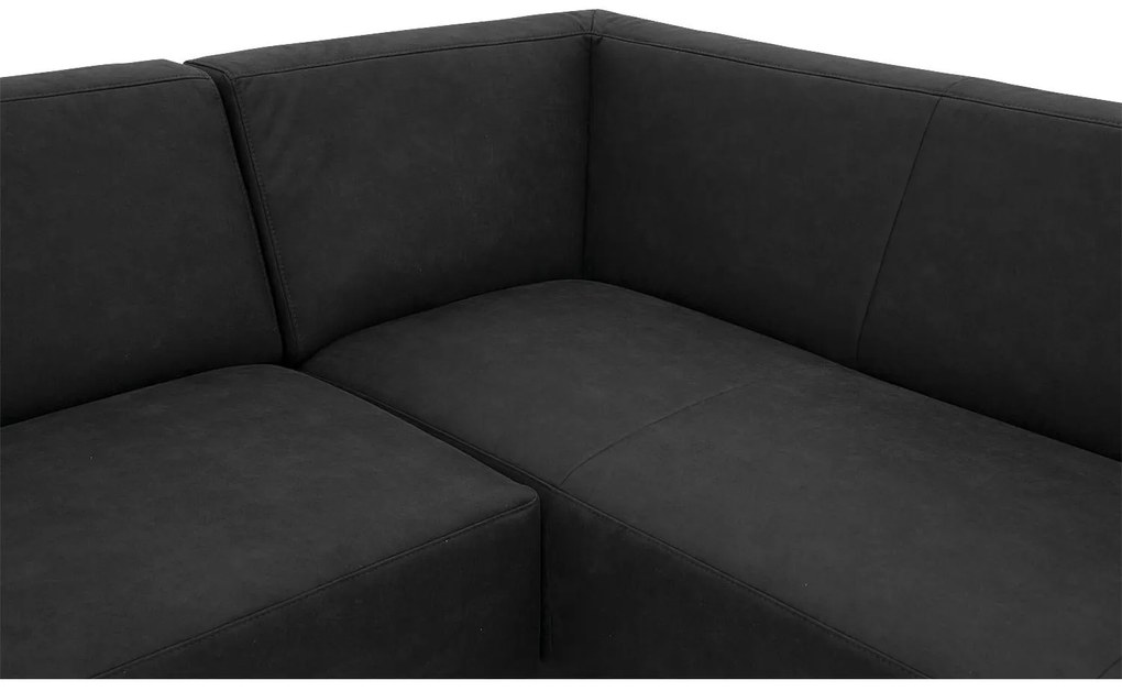 Goossens Key West antraciet, micro leer, 3-zits, modern design met ligelement rechts